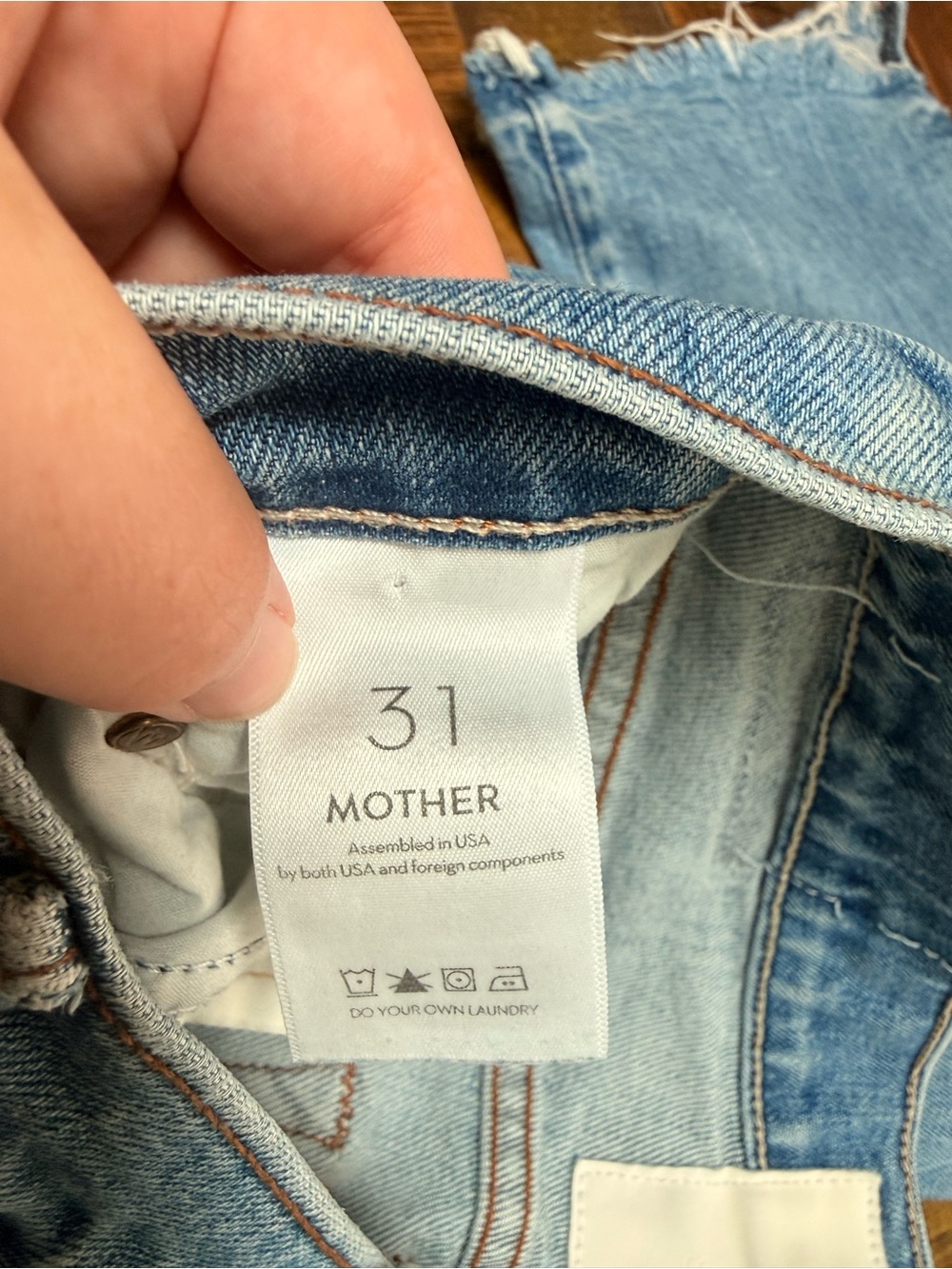 MOTHER The Inside Crop Step Fray Size 31 Modified Distressed Raw Hem Blue - Picture 6 of 12